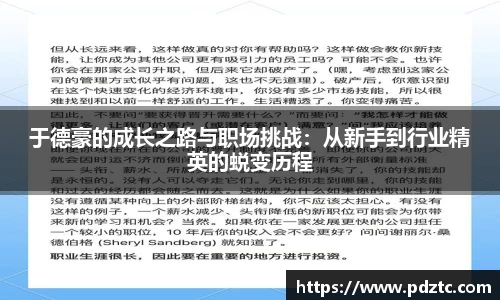 于德豪的成长之路与职场挑战：从新手到行业精英的蜕变历程
